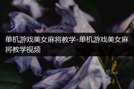 单机游戏美女麻将教学-单机游戏美女麻将教学视频