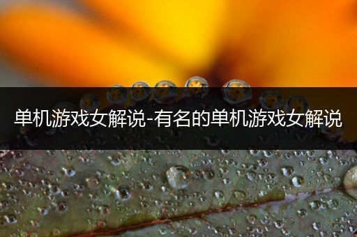 单机游戏女解说-有名的单机游戏女解说