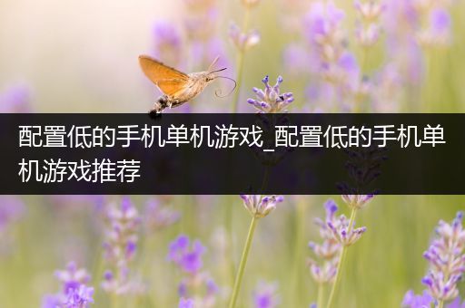 配置低的手机单机游戏_配置低的手机单机游戏推荐