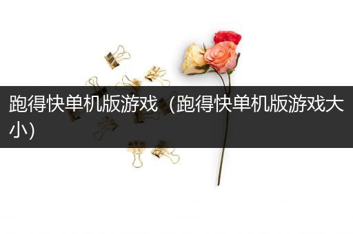 跑得快单机版游戏（跑得快单机版游戏大小）