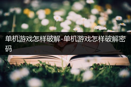 单机游戏怎样破解-单机游戏怎样破解密码