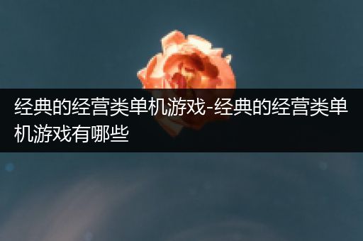 经典的经营类单机游戏-经典的经营类单机游戏有哪些