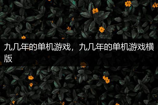 九几年的单机游戏，九几年的单机游戏横版