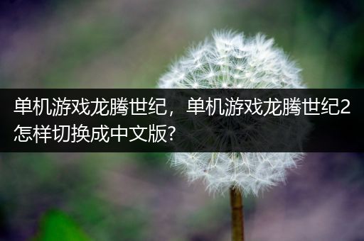 单机游戏龙腾世纪，单机游戏龙腾世纪2怎样切换成中文版?