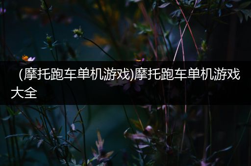 （摩托跑车单机游戏)摩托跑车单机游戏大全