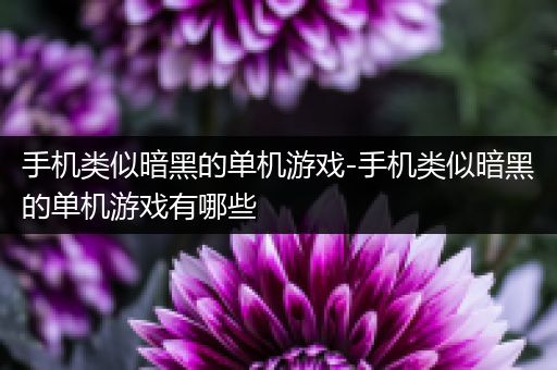 手机类似暗黑的单机游戏-手机类似暗黑的单机游戏有哪些