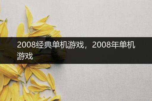2008经典单机游戏，2008年单机游戏