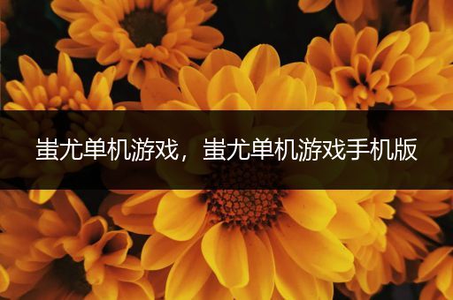 蚩尤单机游戏，蚩尤单机游戏手机版