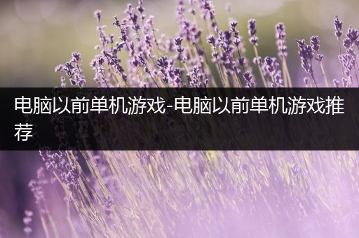 电脑以前单机游戏-电脑以前单机游戏推荐