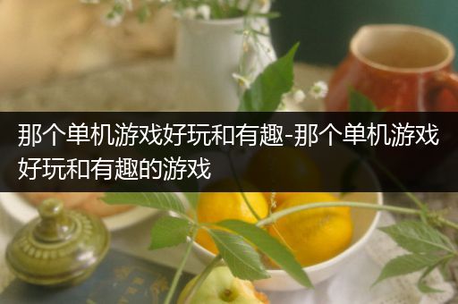 那个单机游戏好玩和有趣-那个单机游戏好玩和有趣的游戏