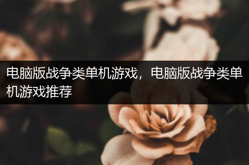 电脑版战争类单机游戏，电脑版战争类单机游戏推荐