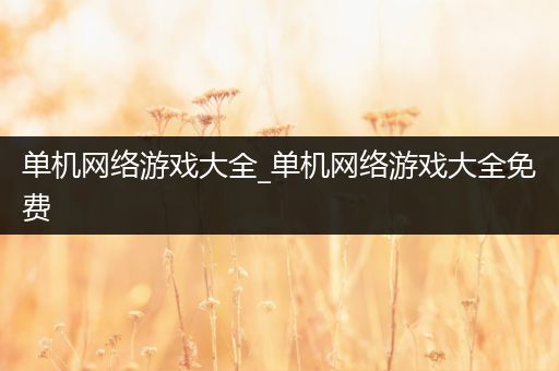 单机网络游戏大全_单机网络游戏大全免费