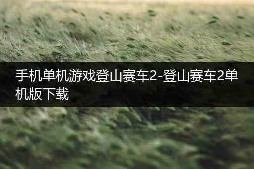 手机单机游戏登山赛车2-登山赛车2单机版下载