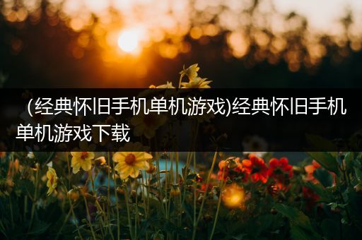 （经典怀旧手机单机游戏)经典怀旧手机单机游戏下载