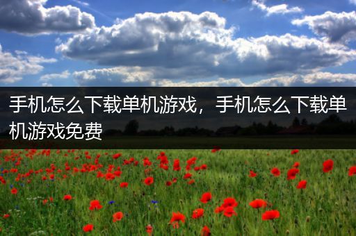 手机怎么下载单机游戏，手机怎么下载单机游戏免费