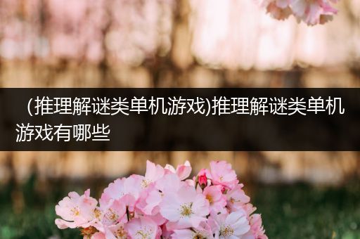 （推理解谜类单机游戏)推理解谜类单机游戏有哪些