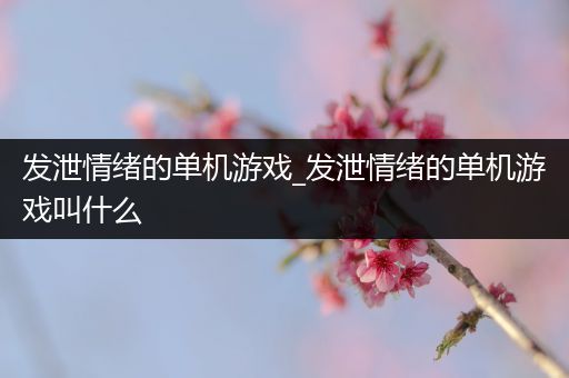 发泄情绪的单机游戏_发泄情绪的单机游戏叫什么