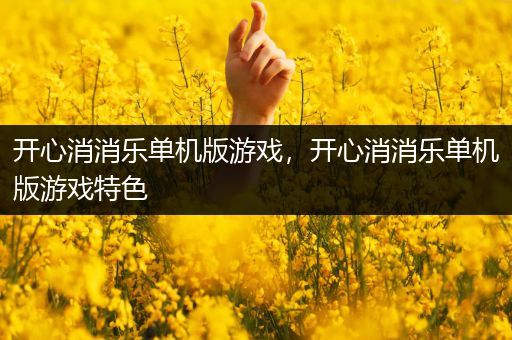 开心消消乐单机版游戏，开心消消乐单机版游戏特色