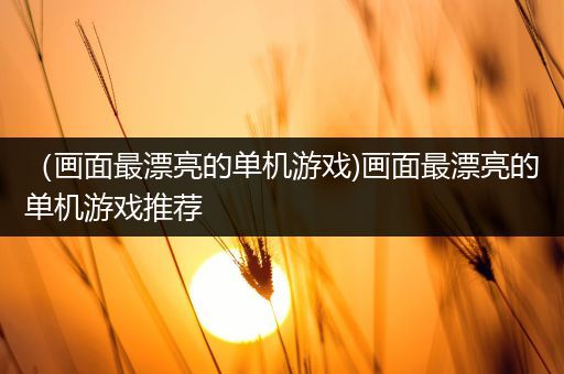 （画面最漂亮的单机游戏)画面最漂亮的单机游戏推荐