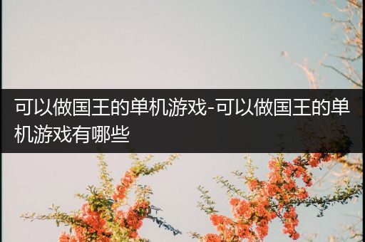 可以做国王的单机游戏-可以做国王的单机游戏有哪些