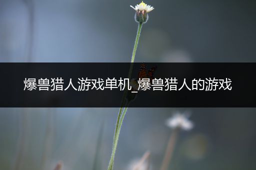 爆兽猎人游戏单机_爆兽猎人的游戏