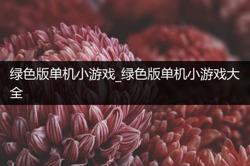 绿色版单机小游戏_绿色版单机小游戏大全