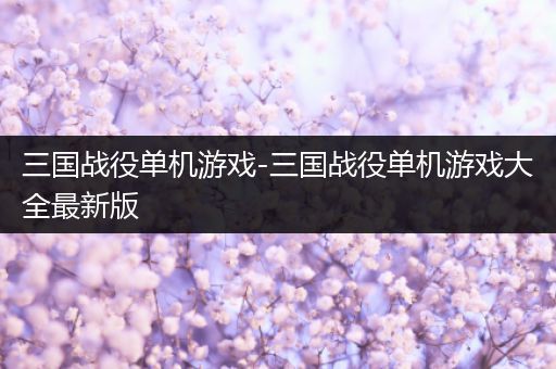 三国战役单机游戏-三国战役单机游戏大全最新版