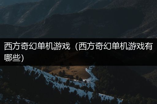 西方奇幻单机游戏（西方奇幻单机游戏有哪些）
