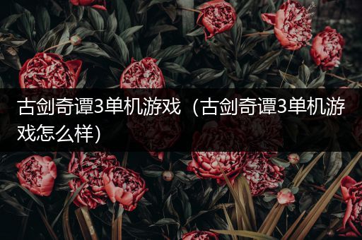 古剑奇谭3单机游戏（古剑奇谭3单机游戏怎么样）