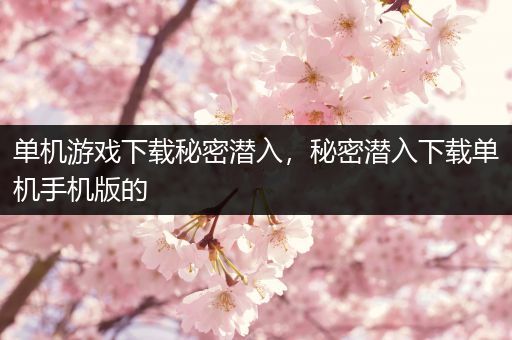 单机游戏下载秘密潜入，秘密潜入下载单机手机版的