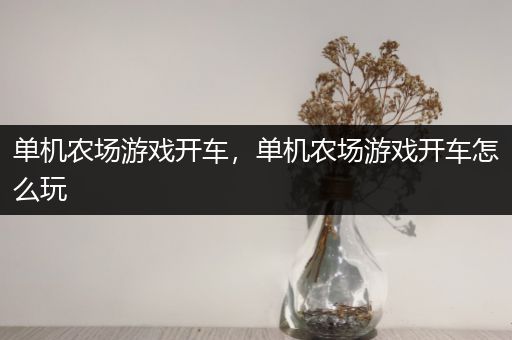 单机农场游戏开车，单机农场游戏开车怎么玩