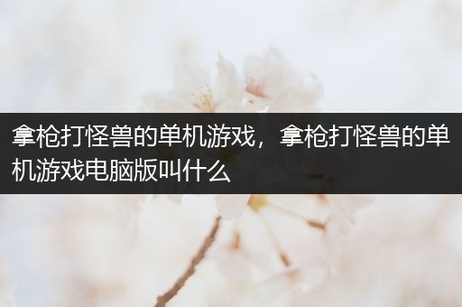 拿枪打怪兽的单机游戏，拿枪打怪兽的单机游戏电脑版叫什么