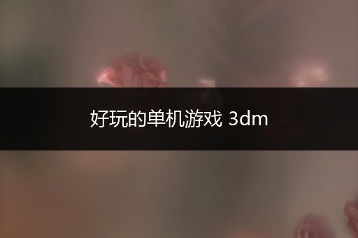 好玩的单机游戏 3dm