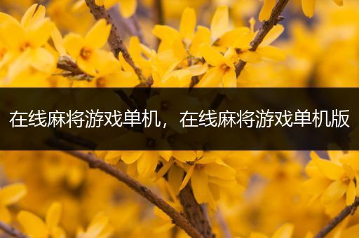 在线麻将游戏单机，在线麻将游戏单机版