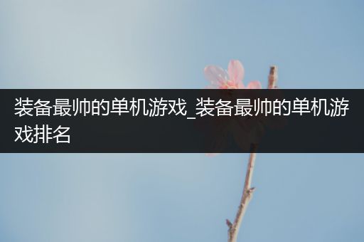 装备最帅的单机游戏_装备最帅的单机游戏排名