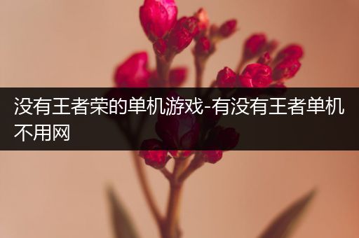 没有王者荣的单机游戏-有没有王者单机不用网