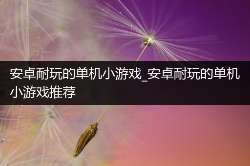 安卓耐玩的单机小游戏_安卓耐玩的单机小游戏推荐