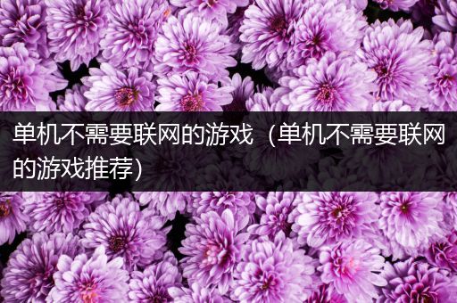 单机不需要联网的游戏（单机不需要联网的游戏推荐）