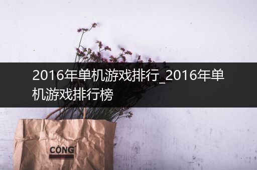 2016年单机游戏排行_2016年单机游戏排行榜