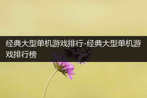 经典大型单机游戏排行-经典大型单机游戏排行榜
