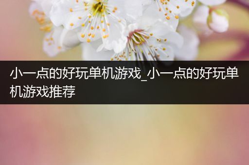 小一点的好玩单机游戏_小一点的好玩单机游戏推荐