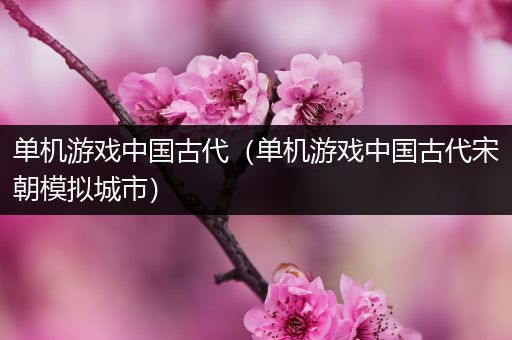 单机游戏中国古代（单机游戏中国古代宋朝模拟城市）