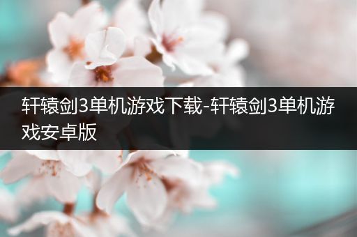 轩辕剑3单机游戏下载-轩辕剑3单机游戏安卓版