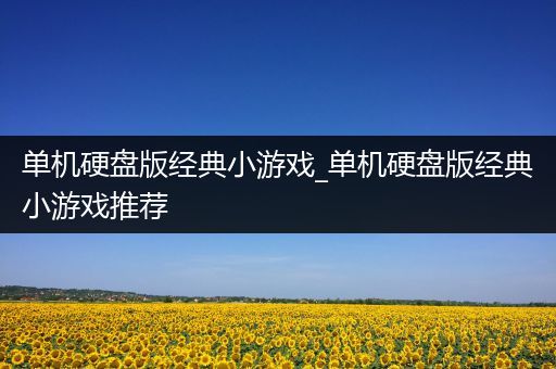 单机硬盘版经典小游戏_单机硬盘版经典小游戏推荐