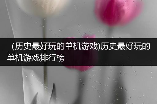 （历史最好玩的单机游戏)历史最好玩的单机游戏排行榜