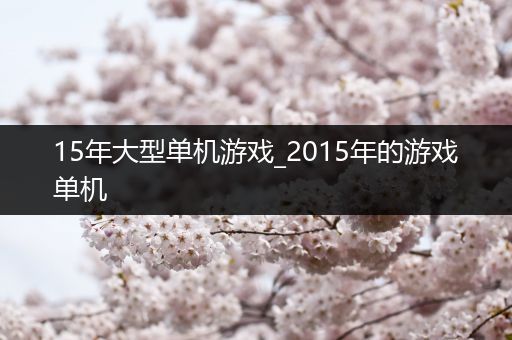 15年大型单机游戏_2015年的游戏单机