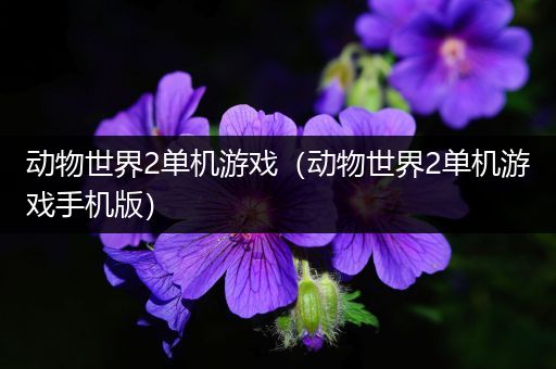 动物世界2单机游戏（动物世界2单机游戏手机版）