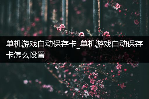 单机游戏自动保存卡_单机游戏自动保存卡怎么设置