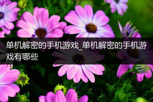 单机解密的手机游戏_单机解密的手机游戏有哪些
