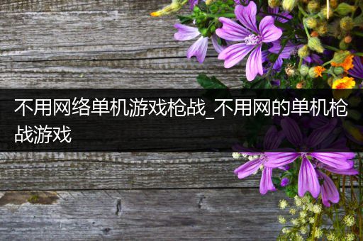 不用网络单机游戏枪战_不用网的单机枪战游戏